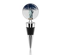 Bouchon de bouteille de vin réutilisable en forme de statue de la Liberté, bouchon de bouteille de vin décoratif, bouchon de champagne amusant élégant et durable, parfait pour les fêtes et les cadeaux
