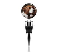 Bouchon de bouteille de vin réutilisable - Joli Beagle - Avec joint en silicone - Pour vin et champagne