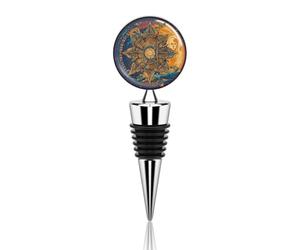 Bouchon de bouteille de vin réutilisable motif carte de tarot mystique soleil et lune bouchon de bouteille de vin bouchon décoratif amusant bouchon de champagne élégant et durable, parfait pour les