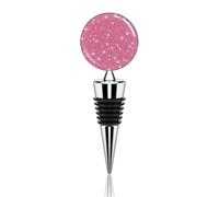 Bouchon de bouteille de vin rose pailleté réutilisable, en alliage de zinc rouge pour fête, mariage, bar