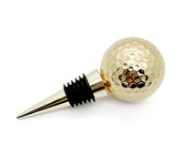 Bouchon de bouteille de vin rouge en forme de balle de golf doré/argenté/or rose/noir/blanc - pour les amateurs de golf (doré)