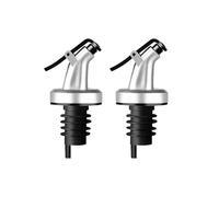 Bouchon de bouteille d'huile, distributeur d'alcool, bec verseur vin, bouchon verrouillage, buse anti-fuite, outil cuisine(Silver-2PCS)
