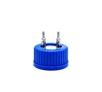 Bouchon de bouteille GL45 à visser - Double trou - Petit | Couvercle de raccordement de laboratoire pour ensemble de tuyau de réservoir