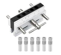 Bouchon de centrage Jig - Guide de perçage professionnel auto-centrant, outil de rainure en bois plus large réglable pour trou de 1/4", 5/16", 3/8", douilles en acier trempé pour joints de précision