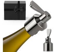 Bouchon de champagne de rechange pour le Creuset, nickel noir, alliage de zinc, joint 100 % étanche, garde le vin frais jusqu'à 2 semaines, parfait cadeau pour les amateurs de bulles