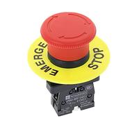 Bouchon de champignon rouge 1NO 1NC DPST AC 660V10A Interrupteur à bouton-poussoir industriel d'arrêt d'urgence interrupteur industriel (Color : Type E 1 Nc)
