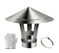 Bouchon de cheminée avec gants, réglable de 8,9 à 13,9 cm pour carrelage de cheminée en argile, facile à installer, améliore la sécurité et l'efficacité de la maison