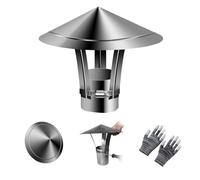 Bouchon de cheminée en acier inoxydable 304 - Couverture de toit réglable pour cheminée C, résistant à la pluie, tuyau d'échappement, protection contre les conduits d'extérieur (300 mm)