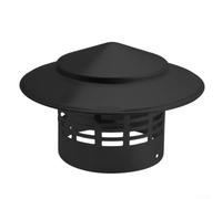 Bouchon de cheminée en acier inoxydable, 75/110/160/200 mm, capot d'aération de toit avec maille, couvercle de sortie d'air imperméable et coupe-vent pour tuyau mural de maison, noir (160 mm)