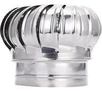 Bouchon de cheminée en acier inoxydable - Spinner d'échappement résistant au vent pour pots de cheminée standard, ventilateur turbine de 200 mm avec base à griffe