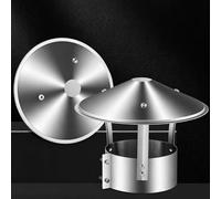 Bouchon de cheminée extérieur de 3,2 à 30,5 cm, couvercle de toit en acier inoxydable pour cheminée, argenté, pour l'extérieur, installation facile, avec vis (tête plate, 130 mm)