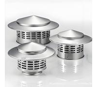 Bouchon de cheminée rond en acier inoxydable - Couvercle de ventilation pour cheminée et four - Capot résistant aux intempéries pour une meilleure protection du toit