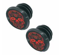 Bouchon de cintre vtt switch skull noir-rouge (sur carte par 2)