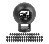 Bouchon de cordon, 1 Trou, 22 x 17 mm, Trou 6,5 x 4,8 mm, Idéal pour les Cordons de Ø 5 mm, 50 pièces, Bouchon de Cordon en Plastique, Lacets à Libération Rapide, Coulisseau de Cordon, Pince à Ruban