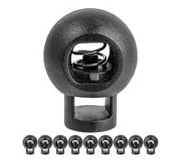 Bouchon de cordon, 1 Trou, 22 x 17 mm, Trou 6.5 x 4.8 mm, Idéal pour les Cordons de Ø5 mm, Paquet de 10, Bouchon de Cordon en Plastique, Lacets à Libération Rapide, Coulisseau de Cordon, Pince à Ruban