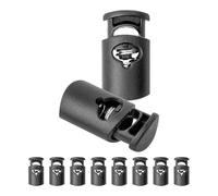 Bouchon de cordon, 1 Trou, 26 x 13 mm, Trou 9 x 6 mm, Idéal pour les Cordons de Ø 5 mm, Paquet de 10, Bouchon de Cordon en Plastique, Lacets à Libération Rapide, Coulisseau de Cordon, Pince à Ruban