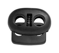 Bouchon de cordon, 2 Trou, 25 x 22 mm, Trou 5 x 5 mm, Idéal pour les Cordons de Ø 4.5 mm, Paquet de 10, Bouchon de Cordon en Plastique, Lacets à Libération Rapide, Coulisseau de Cordon, Pince à Ruban