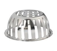 Bouchon de drainage rond en acier inoxydable pour toit de balcon - Résistant à la rouille - Bouchon de tuyau d'eau de pluie - Pour toit de balcon et surfaces au sol - Argenté (125 mm)