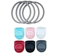 Bouchon de fuite de tasse d'eau, bouchon de couvercle de bouteille d'eau en silicone | 6 bouchons de rechange avec 4 anneaux d'étanchéité | Bouchon de bouche du couvercle de bouteille d'eau, joint de