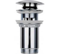Bouchon de lavabo click-clack avec trop-plein chrome 66 mm