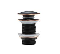 Bouchon de Lavabo Pop-Up Égouttoir d'évier de lavabo en or noir, résistant à la Corrosion, bouton poussoir, piège déchets avec trop-plein pour Lavabo(ORB No Hole)