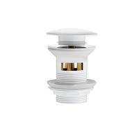 Bouchon de Lavabo Pop-Up Égouttoir d'évier de lavabo en or noir, résistant à la Corrosion, bouton poussoir, piège déchets avec trop-plein pour Lavabo(White with Hole)