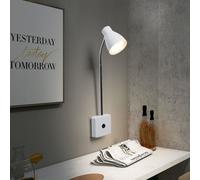 Bouchon de Lumière Applique Murale Lecture Spot Souple Métal Argent LED