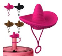 Bouchon de paille | Bouchon de paille réutilisable en forme de chapeau | Fournitures de bouteilles colorées, bouchon de protection anti-fuite pour un usage quotidien, voyage en voiture