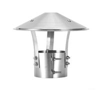 Bouchon de pluie ventilé en acier inoxydable pour cheminée 75-150 mm | Empêche la pluie, le vent, les débris ; améliore les courants d'air de fumée ; pare-étincelles ignifuge ; acier haute