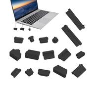 Bouchon de prise USB C, bouchon d'interface PC - 16 ports USB, en silicone pour ports d'ordinateur portable, bouchons anti-poussière pour ports de type C/USB C, RJ45, ports de casque, USB de type C