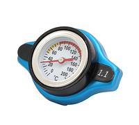 Bouchon de Radiateur à Pression, Bouchon de Radiateur Thermostatique en Alliage D'aluminium ABS KIMISS avec Jauge de Température Réglage de la Pression étanche Universel pour(petite tête 1.1)