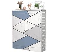 Bouchon de radiateur et armoire de rangement en PVC étanche avec loquet de porte magnétique, couvertures d'aération anti-rongeurs et plinthe pour salle de bain