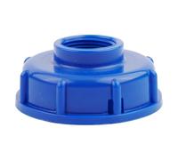 Bouchon de récipient IBC de 2,5 cm avec adaptateur de filetage femelle 1/2 3/4 S60 x 6 pour réservoirs d'eau, raccord en polypropylène bleu avec joint compatible avec les barils de rangement 640L