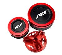 Bouchon De Remplissage D'huile Moteur Et Couvercle Du Réservoir De Liquide De Frein Avant Et Arrière Moto Pour YAMAHA YZF R7 R1 YZFR7 YZFR1 2010-2021 2022 2023(Red-R1)