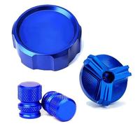 Bouchon De Remplissage Et De Protection Du Réservoir De Liquide De Frein Avant En Aluminium Usiné CNC Pour Suzuki GSX-R 600 750 1000 LIANGYIMEI(3pcs-Blue)