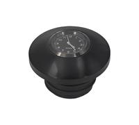 Bouchon de réservoir de Carburant CNC pour Moto avec Horloge, Bouchon d'huile décoratif Noir pour Harley Sportster XL1200 XL883 Dyna FXDB Touring Softail (Bouchon de réservoir de Carburant)