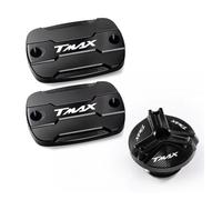 Bouchon De Réservoir De Frein Avant Et Bouchon De Remplissage Accessoires Protection Pour Yamaha T-max TMAX 530 500 560 TMax530 SX DX TECH Max TMAX560(A Set Black)