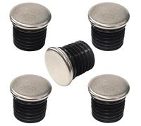 Bouchon de tube rond - Chromé - 20 mm - Lot de 5 - Acier - Protecteur à emboîter