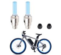 Bouchon De Valve De Pneu Lumière LED, Roue De Vélo Bouchon De Valve De Pneu Lumière Lumineuse Buse De Pneu Valve Core Caps Lampe pour VTT (Bleu)