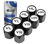 Bouchon de Valve en ABS, Lot de 8, Bouchons Noirs marqués avec Joint pour valves de Voiture, Moto, Scooter, remorque et vélo, marqueur de Pneu Voiture, Bouchon Valve Pneu Voiture avec marquage