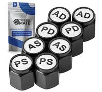 Bouchon de Valve en ABS, Lot de 8, Bouchons Noirs marqués avec Joint pour valves de Voiture, Moto, Scooter, remorque et vélo, marqueur de Pneu Voiture, Bouchon Valve Pneu Voiture avec marquage