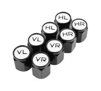 Bouchon de Valve en Aluminium, Lot de 8, Bouchons Noirs marqués avec Joint pour valves de Voiture, Moto, Scooter, remorque et vélo, marqueur de Pneu Voiture, Bouchon Valve Pneu Voiture avec marquage