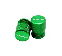 Bouchon de Valve Pneu Moto usiné CNC Lot 2 Bouchon pour Monster 620 695 696 795 796 800, Accessoires De Valve Pneu Roue(Green)
