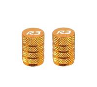 Bouchon de Valve Pneu Moto usiné CNC Lot 2 Bouchon pour YZF-R3 (2015-2020) : Bouchons De Valve Pneu Usinés CNC(Yellow)