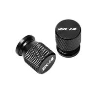 Bouchon de Valve Pneu Moto usiné CNC Lot 2 Bouchon pour ZX14 ZX 14 14R ZX-14 ZX-14R 2006-2015 Accessoires Moto Valve Pneu Bouchons De Air Prise d'air(Black)