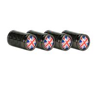 Bouchon de Valve Voiture Lot de 4 Bouchons Anti-poussière pour Valve de Pneu de Style Drapeau Anglais pour Voitures, SUV, vélos, camions, Motos