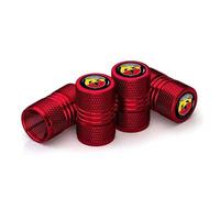 Bouchon de Valve Voiture pour Abarth 595 Abarth 500 Abarth 124 Spider, 4 Pièces Bouchons Valve Pneu avec Joint D'étanchéité Capuchons Valve pour SUV Moto Camion Moto,Red