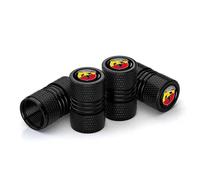 Bouchon de Valve Voiture pour Abarth 595 Abarth 500 Abarth 124 Spider, 4 Pièces Bouchons Valve Pneu avec Joint D'étanchéité Capuchons Valve pour SUV Moto Camion Moto,Black