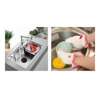 Bouchon de vidange de baignoire en silicone pour évier de salle de bain et de cuisine - Attrape-cheveux rond de 12,7 cm avec joint d'aspiration puissant, couvercle plat, non (noir)