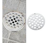 Bouchon de vidange de douche à visser, 10,2 cm rond chromé, filtre de sol en acier inoxydable 304, remplacement pour canalisations de douche standard de salle de bain